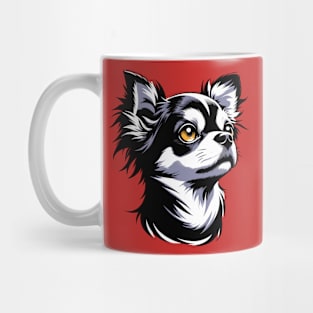 Stunning and Cool Chihuahua Monochrome and Gold Portrait for Father's Day Mug
